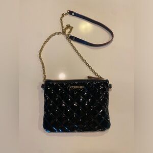 MZ WALLACE Metro Flat Crossbody- Black patent